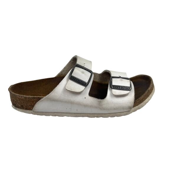 Birkenstock Other - Birkenstock Girls White Leather Play Slip On Sandals Shoes Sz 1/32 205 L1 Beach